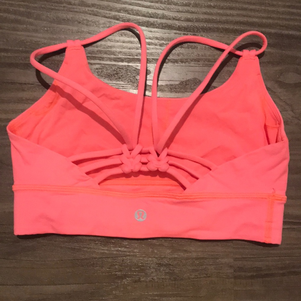 Size 4 coral lululemon sports bra